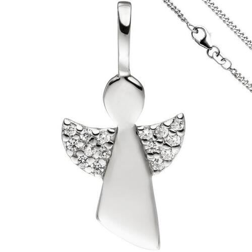 Anh�nger Engel Schutzengel 925 Sterling Silber Zirkonia mit Kette 38 cm