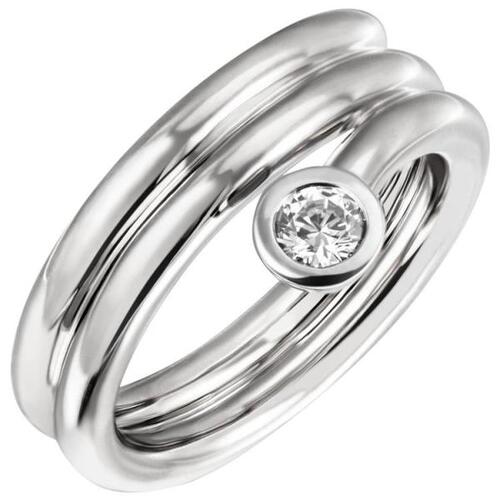 Damen Ring aus 925 Sterling Silber 1 Zirkonia 11,4 mm breit (Gr��e: 52)