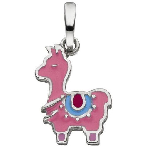Kinder Anh�nger Lama 925 Sterling Silber rosa lackiert