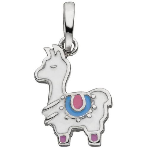 Kinder Anh�nger Lama 925 Sterling Silber bunt lackiert