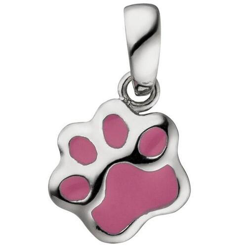 Kinder Anh�nger Pfote 925 Sterling Silber pink lackiert