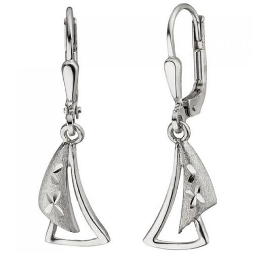 Ohrh�nger 925 Sterling Silber teil matt Ohrringe Silberohrringe