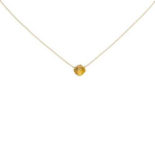 Collier 750 Gold Gelbgold 1 Citrin orange 45 cm