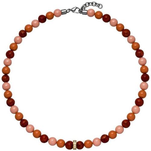 Collier Halskette SWAROVSKI� ELEMENTS und dunkelrote Kugeln 42 cm