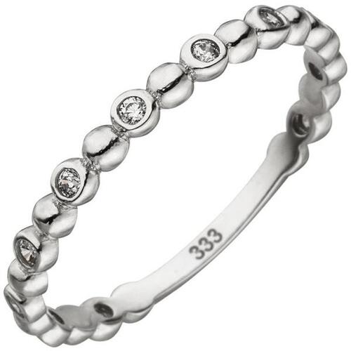 Damen Ring Kugel 333 Gold Wei�gold 11 Zirkonia Kugelring (Gr��e: 60)