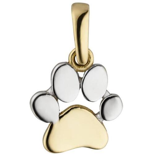 Anh�nger Pfote 333 Gold Gelbgold bicolor Goldanh�nger