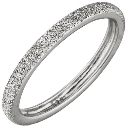 Damen Ring, schmal 925 Sterling Silber mit Struktur (Gr��e: 52)