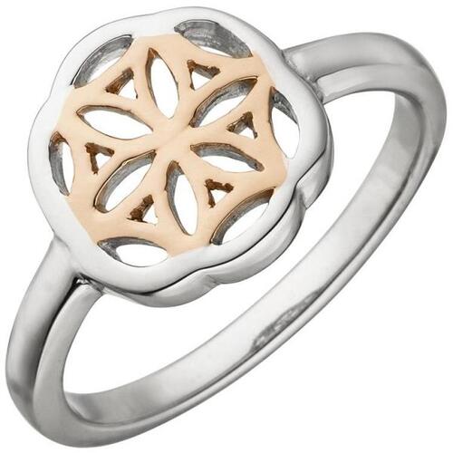 Damen Ring, 925 Sterling Silber bicolor (Gr��e: 56)