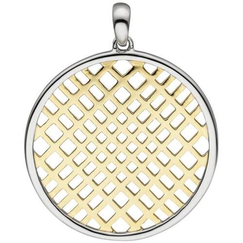 Anh�nger rund 925 Sterling Silber bicolor vergoldet