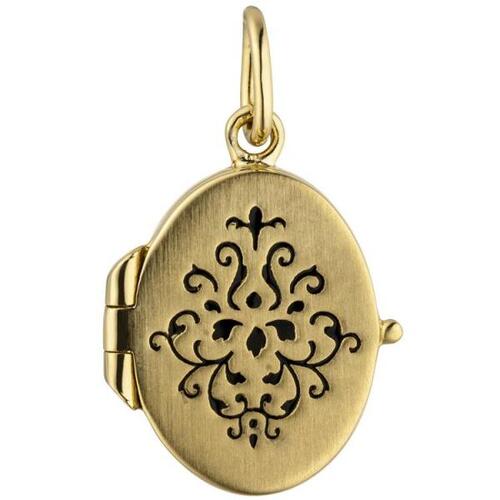 Medaillon oval f�r 1 Foto 925 Sterling Silber gold vergoldet