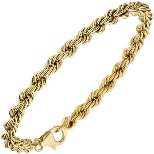 Kordelarmband 585 Gold Gelbgold 21 cm Armband, Goldarmband
