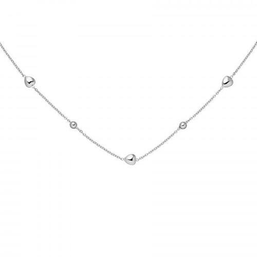 Collier Herz Kugel 925 Sterling Silber 45 cm Silberkette Federring