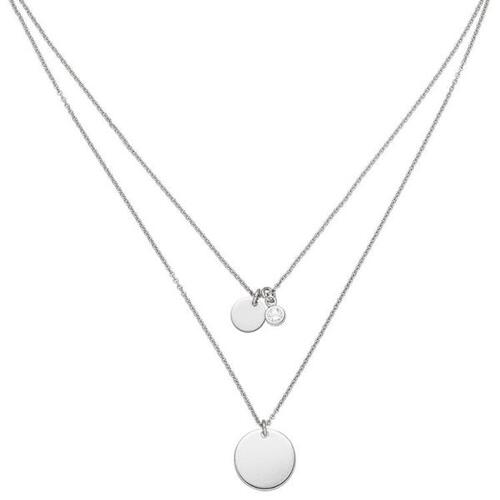 Collier 2-reihige Kette mit Anh�nger 925 Sterling Silber 1 Zirkonia 44 cm