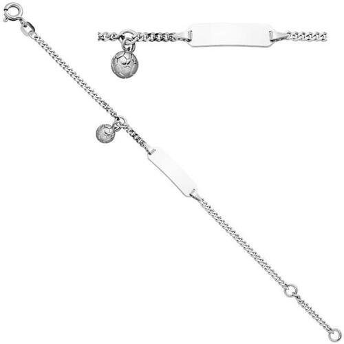 Schildband Fu�ball 925 Sterling Silber 14 cm Gravur ID Armband