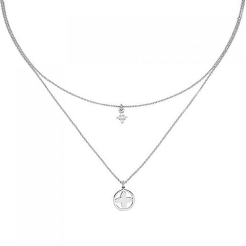 Collier Halskette 925 Sterling Silber 5 Zirkonia 44 cm