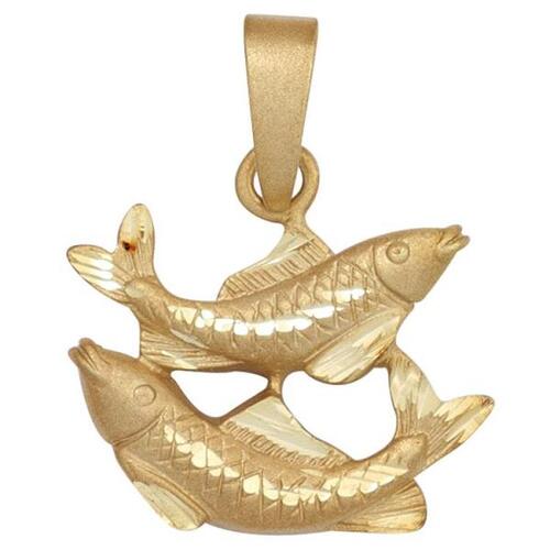 Anh�nger Sternzeichen Fische 925 Sterling Silber gold vergoldet matt
