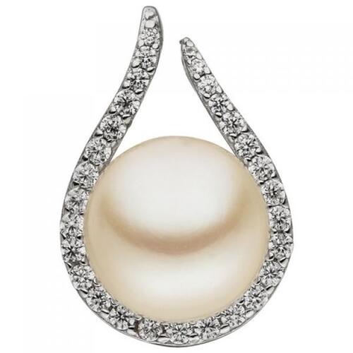 Anh�nger 925 Sterling Silber 1 S��wasser Perle 29 Zirkonia Perlenanh�nger