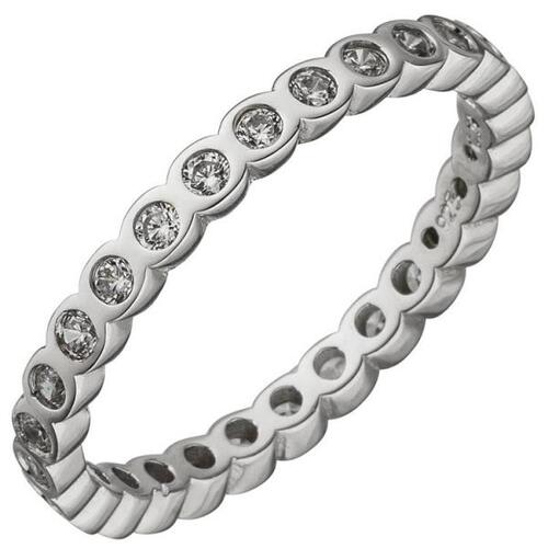 Damen Ring 925 Sterling Silber mit Zirkonia rundum (Gr��e: 54)