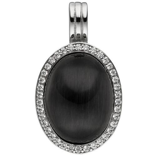Anh�nger Einh�nger Oval 925 Sterling Silber Mondstein-Imitation und 38 Zirkonia
