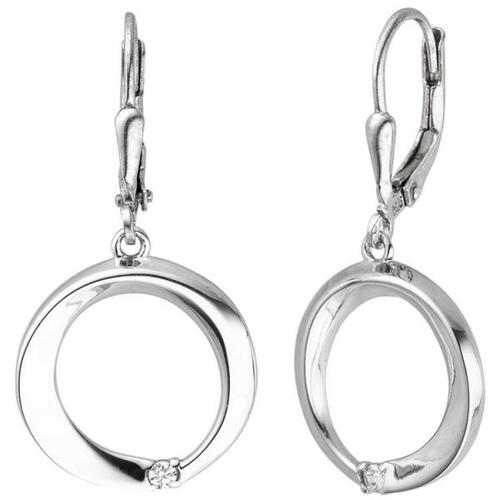Ohrh�nger 925 Sterling Silber 2 Zirkonia Ohrringe Boutons Silberohrringe