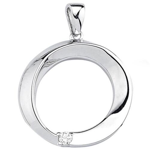 Anh�nger rund 925 Sterling Silber 1 Zirkonia Silberanh�nger