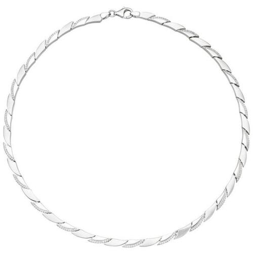 Collier Halskette 925 Silber 210 Zirkonia 45 cm Kette