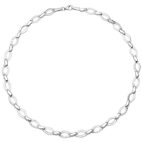 Collier Halskette 925 Silber mit 144 Zirkonia 45 cm Kette Silberkette