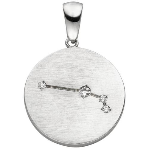 Anh�nger Sternzeichen Widder 925 Sterling Silber matt 4 Zirkonia
