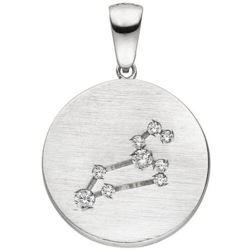 Anh�nger Sternzeichen L�we 925 Sterling Silber matt 9 Zirkonia
