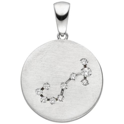 Anh�nger Sternzeichen Skorpion 925 Sterling Silber matt 10 Zirkonia