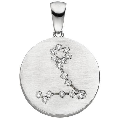 Anh�nger Sternzeichen Fische 925 Sterling Silber matt 15 Zirkonia