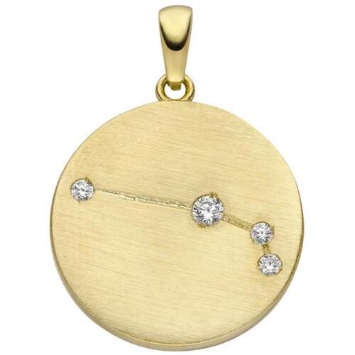 Anh�nger Sternzeichen Widder 333 Gold Gelbgold matt 4 Zirkonia