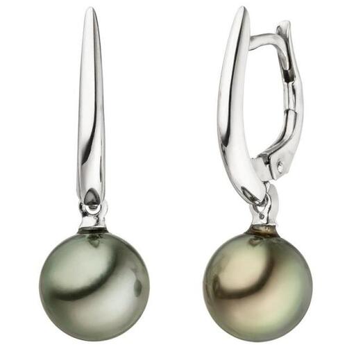 Ohrh�nger 585 Gold Wei�gold 2 Tahiti Perlen Ohrringe Perlenohrringe