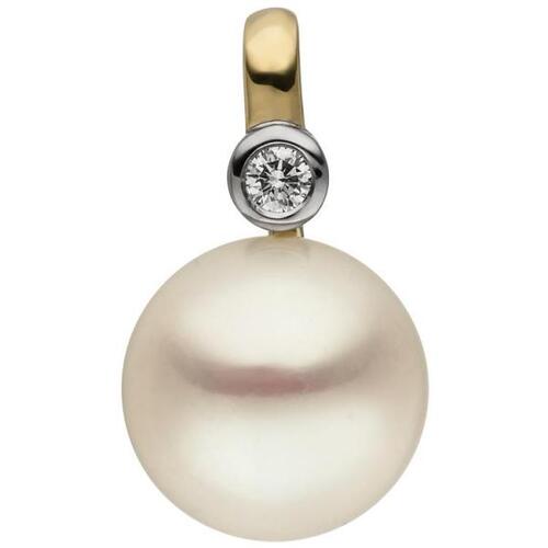 Anh�nger 585 Gold Gelbgold 1 S��wasser Perle 1 Diamant Brillant