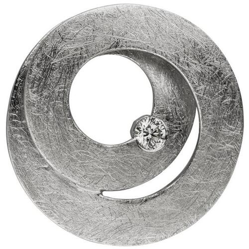 Anh�nger 585 Gold Wei�gold eismatt 1 Diamant Brillant Diamantanh�nger