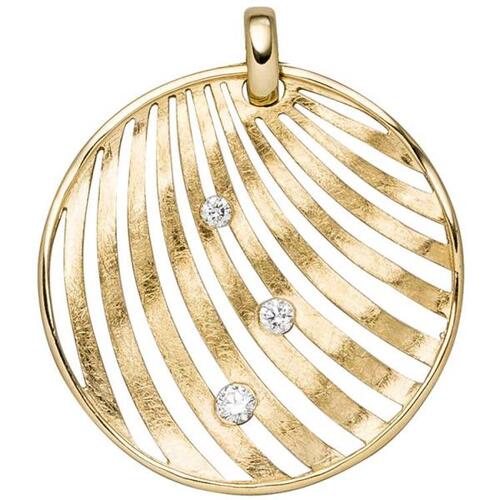 Anh�nger 585 Gold Gelbgold eismatt 3 Diamanten Brillanten Diamantanh�nger