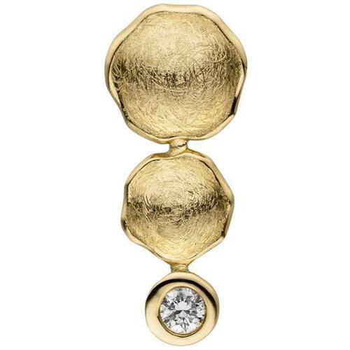 Anh�nger aus 585 Gelbgold eismatt 1 Diamant Brillant Diamantanh�nger