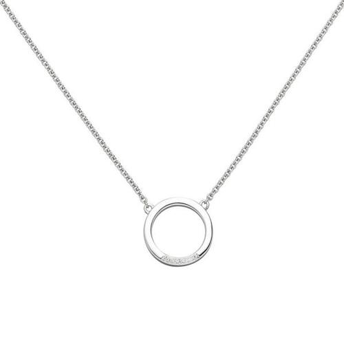 Collier Halskette 585 Gold Wei�gold 7 Diamanten Brillanten 43 cm Kette