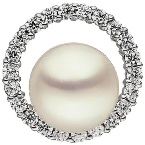 Anh�nger 925 Sterling Silber 1 S��wasser Perle 22 Zirkonia Perlenanh�nger