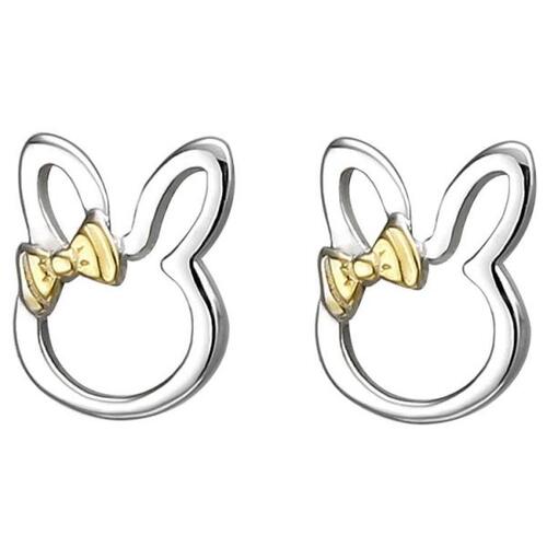 Kinder Ohrstecker Hase 925 Sterling Silber bicolor vergoldet Ohrringe