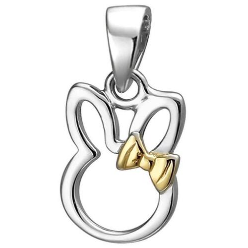 Kinder Anh�nger Hase 925 Sterling Silber bicolor vergoldet Silberanh�nger