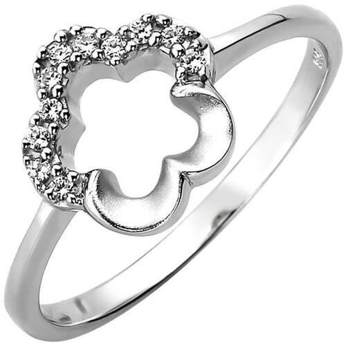 Damen Ring Blume 925 Sterling Silber 11 Zirkonia (Gr��e: 52)