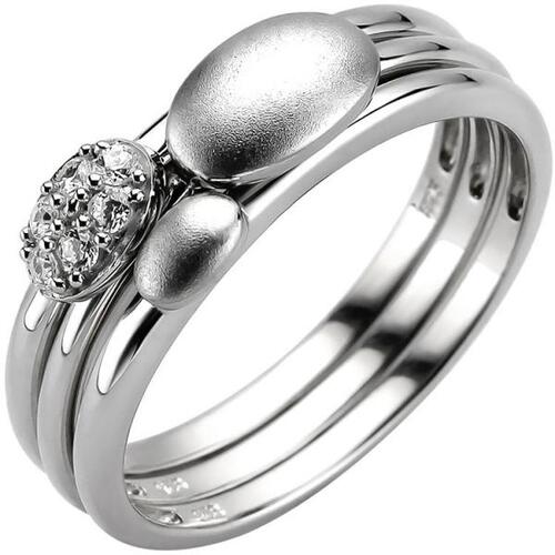 Damen Ring 3-teilig 925 Sterling Silber 6 Zirkonia (Gr��e: 54)