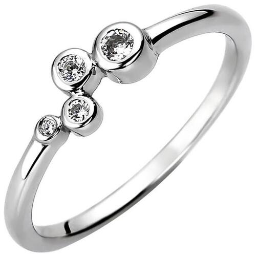 Damen Ring 925 Sterling mit 4 Zirkonia (Gr��e: 52)