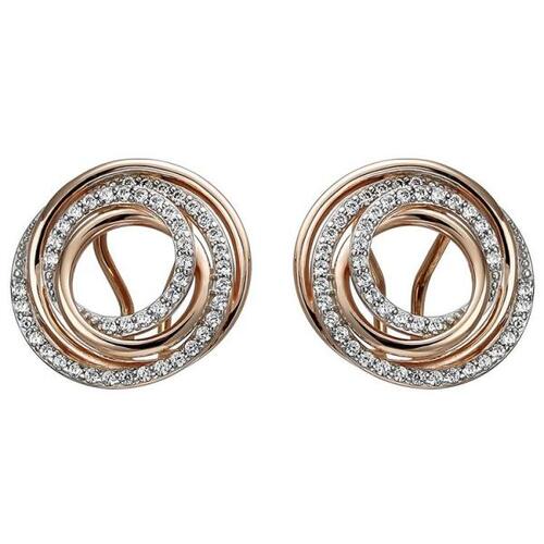 Ohrstecker 925 Sterling Silber rotgold vergoldet 92 Zirkonia Ohrringe