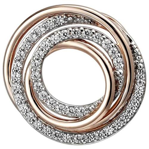 Anh�nger 925 Silber bicolor rotgold vergoldet 44 Zirkonia