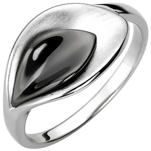 Damen Ring 925 Sterling Silber teilmattiert und schwarz teilrhodiniert (Gr��e: 58)