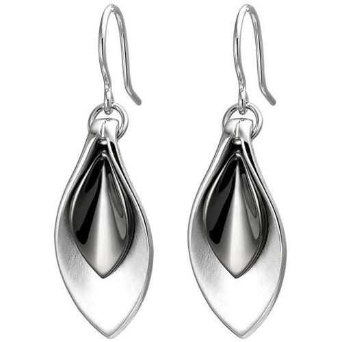 Ohrh�nger 925 Sterling Silber bicolor matt Ohrringe Silberohrringe