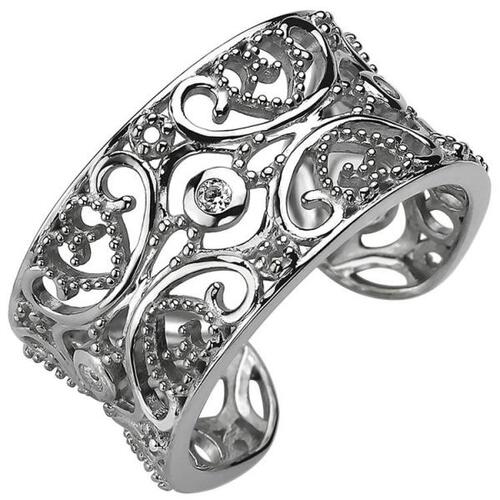 Damen Ring offen 925 Sterling Silber mit 3 Zirkonia (Gr��e: 66)