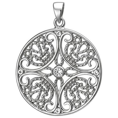 Anh�nger rund 925 Sterling Silber mit 1 Zirkonia Silberanh�nger